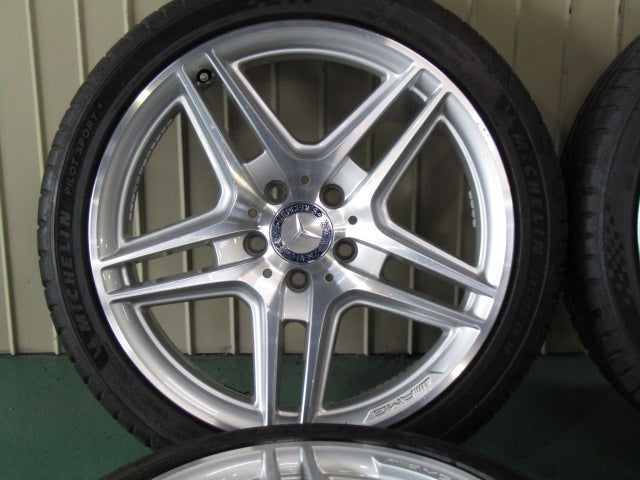 ▲発送限定品▼・Cクラス・W204・S204【ホイール】メルセデスベンツ　W204　Cクラス後期純正　AMG5スポーク【タイヤ】MINERVA（ミネルバ）F205（保土ヶ谷本店）