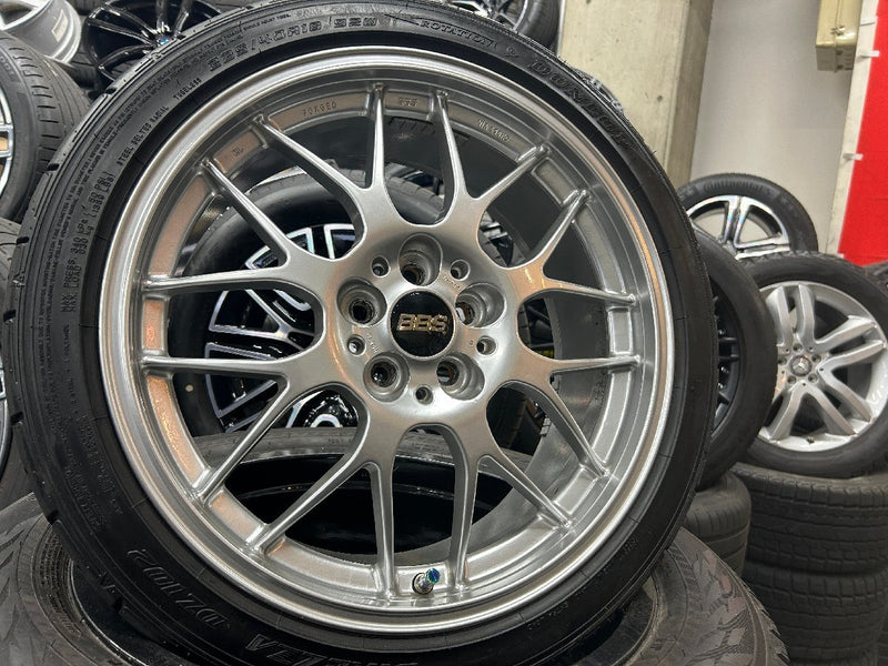 夏セット　鍛造で人気のBBS　インチアップや足元から軽量化　【アルミ】BBS　RGR　RG747H　【タイヤ】中古　ダンロップ　ディレッザDZ102　2023年製　(世田谷店)